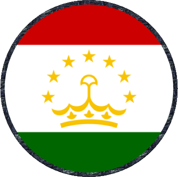 Round Tajikistan Asia Flags 