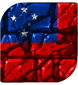 Carré Samoa Océanie Drapeaux 