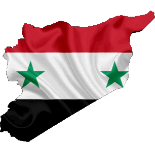 Map Syria Asia Flags 