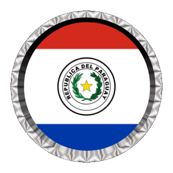 Round - Rings Paraguay America Flags 