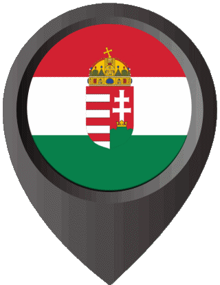 Location Pin Hungary Europe Flags 