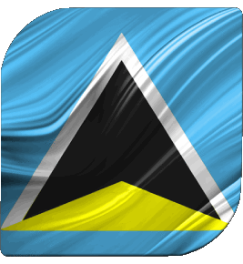 Square St. Lucia America Flags 