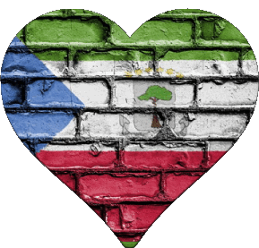 Coeur Guinée Equatorial Afrique Drapeaux 
