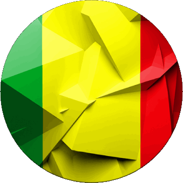 Round Mali Africa Flags 