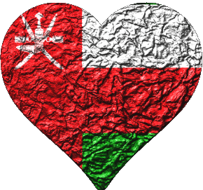 Cuore Oman Asia Bandiere 