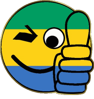 Smiley - OK Gabon Africa Flags 