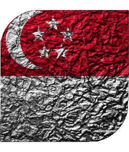 Quadrato Singapore Asia Bandiere 