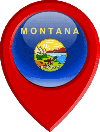 Epingle de Localisation Montana U.S.A - Etats Amériques Drapeaux 