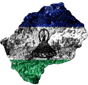 Karte Lesotho Afrika Fahnen 