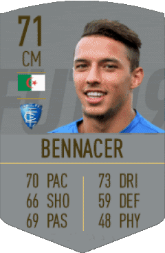 Ismaël Bennacer Algérie F I F A - Joueurs Cartes Jeux Vidéo Multi Média 