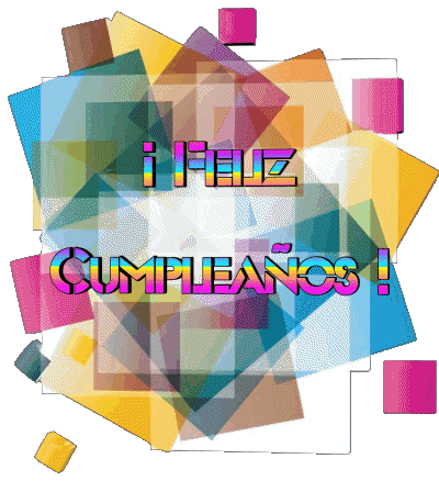 015 Fondo transparente Abstracto - Geométrico Feliz Cumpleaños Español Mensajes 