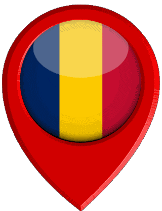 Marcador de ubicación Chad África Banderas 