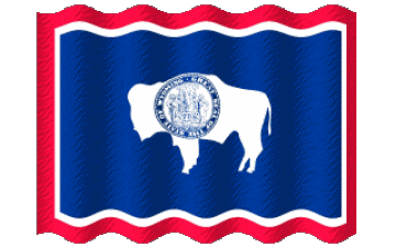 Waving Wyoming U.S.A - States America Flags 