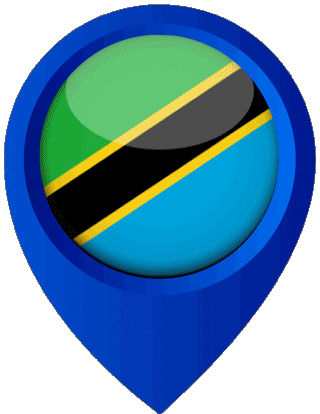 Marcador de ubicación Tanzania África Banderas 