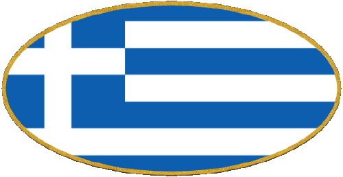 Oval Griechenland Europa Fahnen 