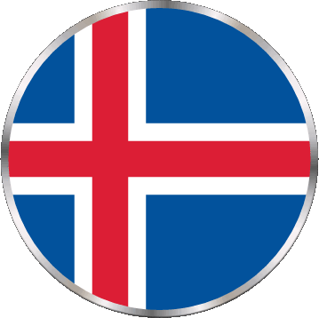 Round Iceland Europe Flags 
