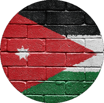 Round Jordan Asia Flags 