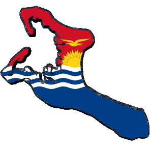 Mapa Kiribati Oceanía Banderas 