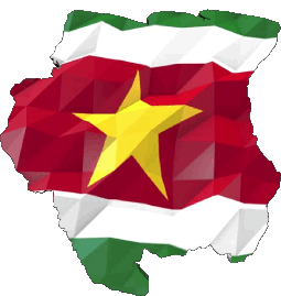 Mapa Surinam América Banderas 