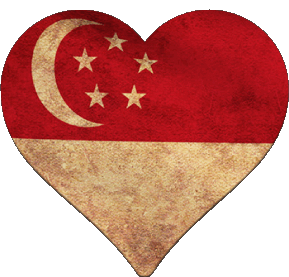 Herz Singapur Asien Fahnen 