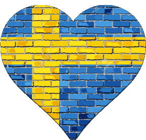 Coeur Suède Europe Drapeaux 