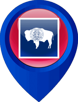 Marcador de ubicación Wyoming U.S.A - Estados América Banderas 