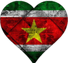 Coeur Suriname Amériques Drapeaux 