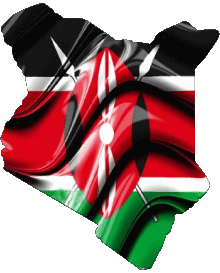 Carta Geografica Kenia Africa Bandiere 