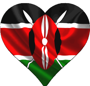 Herz Kenia Afrika Fahnen 