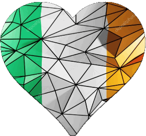 Heart Ireland Europe Flags 