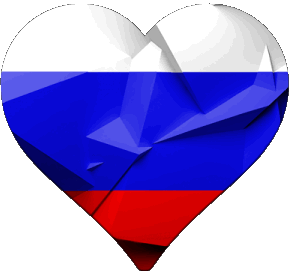 Coeur Russie Europe Drapeaux 