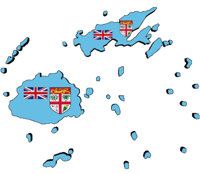 carte Fidji Océanie Drapeaux 