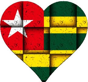 Corazón Togo África Banderas 