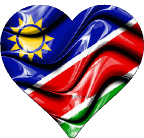 Herz Namibia Afrika Fahnen 