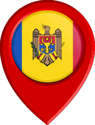 Marcador de ubicación Moldavia Europa Banderas 
