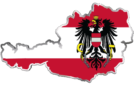 Mapa Austria Europa Banderas 