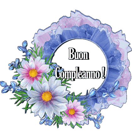 020 Sfondo trasparente Floreale Buon Compleanno Italiano Messagi 
