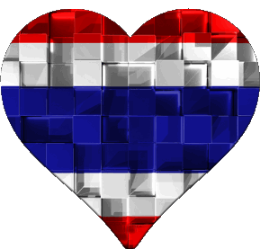 Coeur Thaïlande Asie Drapeaux 