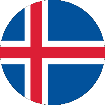 Runde Island Europa Fahnen 