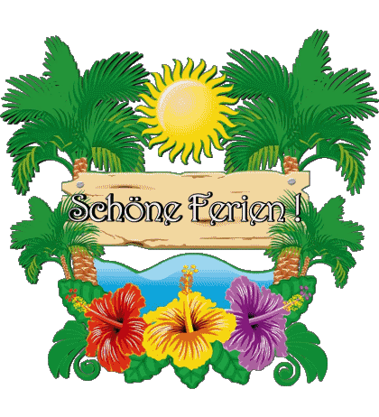 24 Transparent Background Schöne Ferien German Messages 