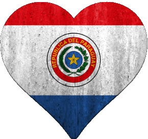 Coeur Paraguay Amériques Drapeaux 