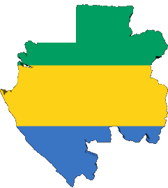 Map Gabon Africa Flags 
