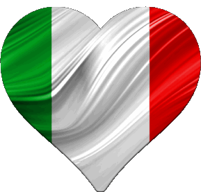 Heart National Italy Europe Flags 