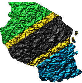 Carta Geografica Tanzania Africa Bandiere 