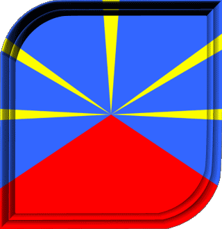 Carré La Réunion D.O.M - T.O.M France Drapeaux 