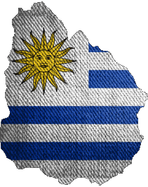 Mapa Uruguay América Banderas 