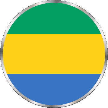 Runde Gabun Afrika Fahnen 