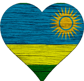 Coeur Rwanda Afrique Drapeaux 