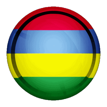 Round - Rings Mauritius Africa Flags 