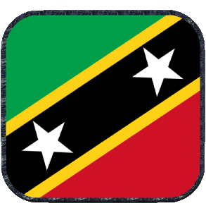 Square 2 Saint Kitts and Nevis America Flags 